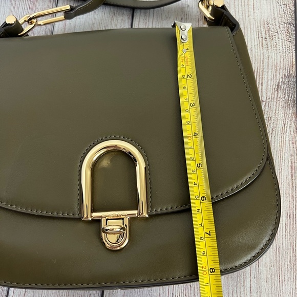 MICHAEL KORS Delfina Olive Green Saddlebag Crossbody. NWOT - Picture 5 of 10